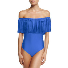Dropshipping sexy women 2017 Off Shoulder Tassel Brazilian Bikini Swimsuit Bathing Suit Solid Swimwear Jumpsuit wholesale #EW