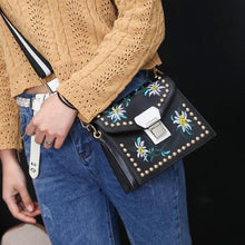 women's shoulder bag Embroidery Flower Leather Handbag crossbody bags for women portefeuille femme #5M