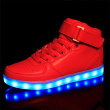 New 2017 Big Size 35-46 USB LED Light Shoes Men Male 7 Colors Glowing Fashion Led Shoes Flats High-top Adults Lumineuse Shoes