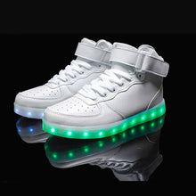 New 2017 Big Size 35-46 USB LED Light Shoes Men Male 7 Colors Glowing Fashion Led Shoes Flats High-top Adults Lumineuse Shoes