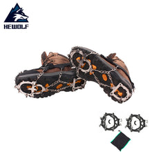 Hewolf 1 Pairs Hewolf Outdoor 8-tooth Climbing Shoes Grippers Anti Skid Shoe Crampons Climbing Claw Hiking Ski Shoes Nail Chain